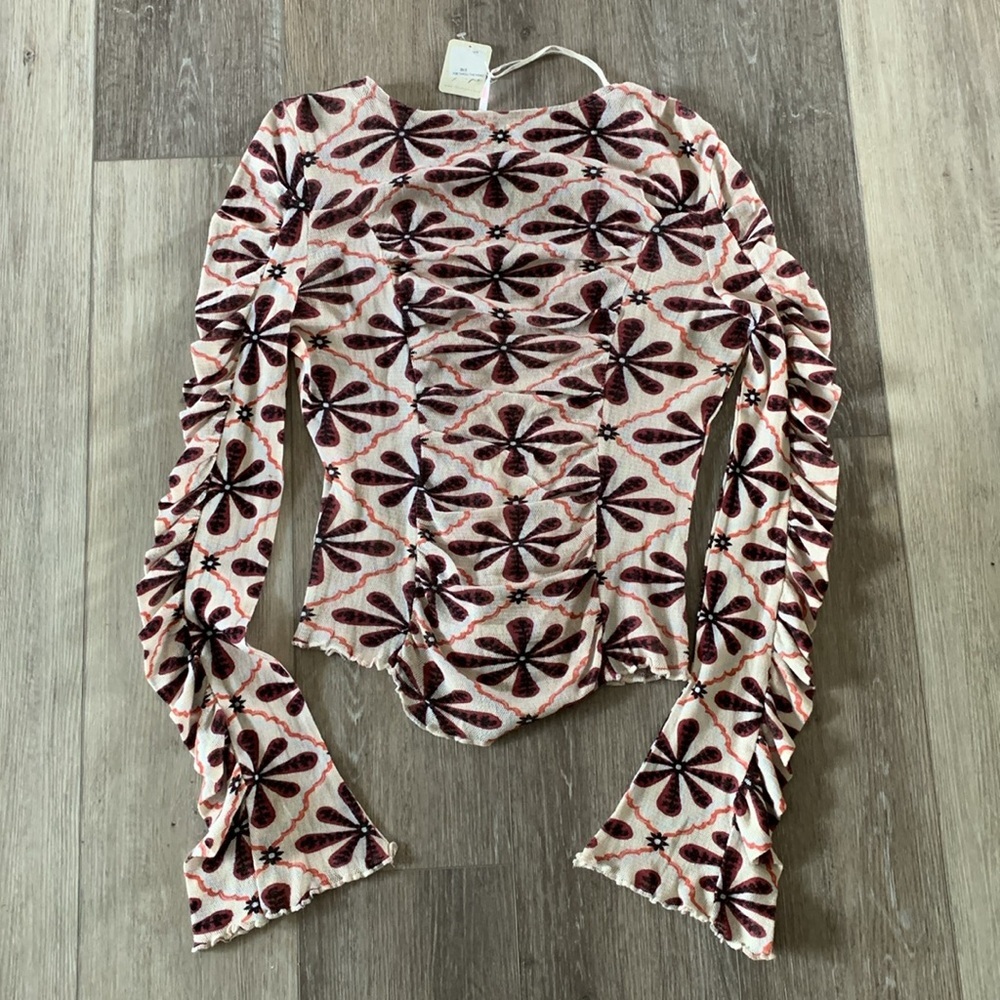FREE PEOPLE Through The Meadow Top Cardigan White Sand NWT - Picture 7 of 11
